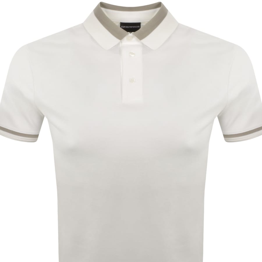 Image number 3 for Emporio Armani Short Sleeved Polo Off White