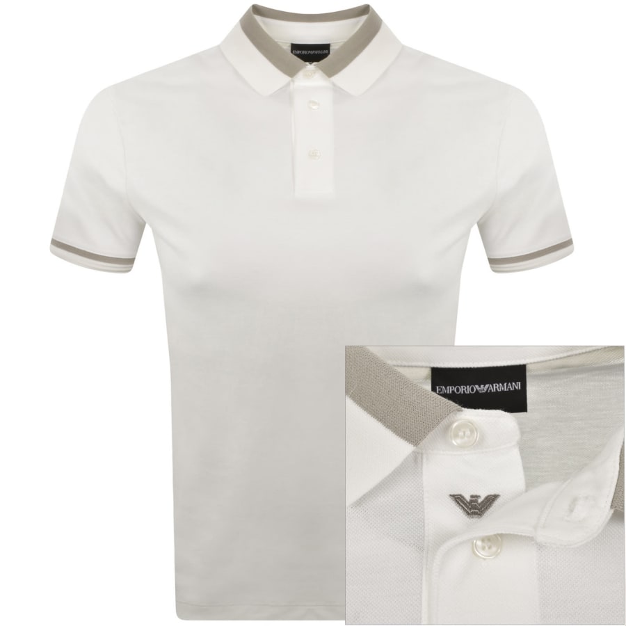Image number 1 for Emporio Armani Short Sleeved Polo Off White