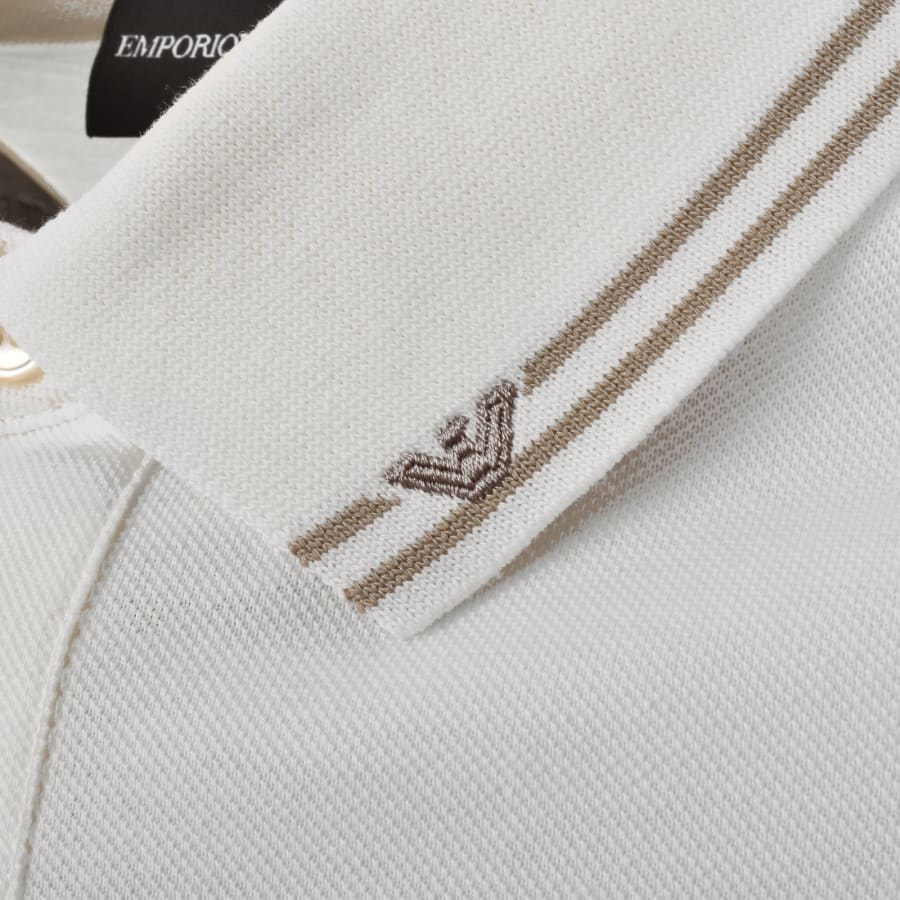 Image number 3 for Emporio Armani Short Sleeved Polo Off White
