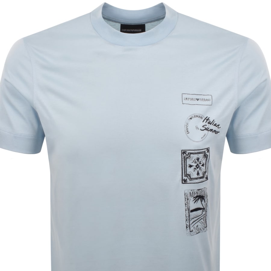 Image number 2 for Emporio Armani Logo T Shirt Cashmere Blue