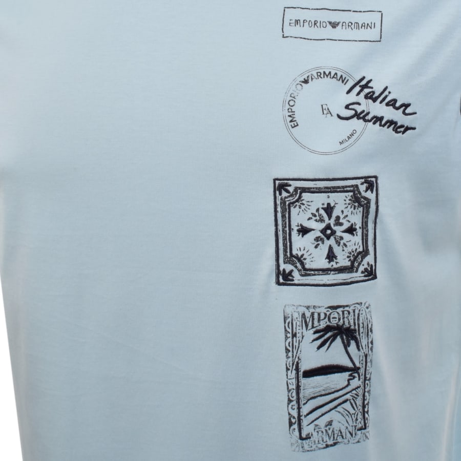 Image number 3 for Emporio Armani Logo T Shirt Cashmere Blue