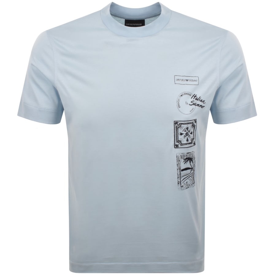 Image number 1 for Emporio Armani Logo T Shirt Cashmere Blue