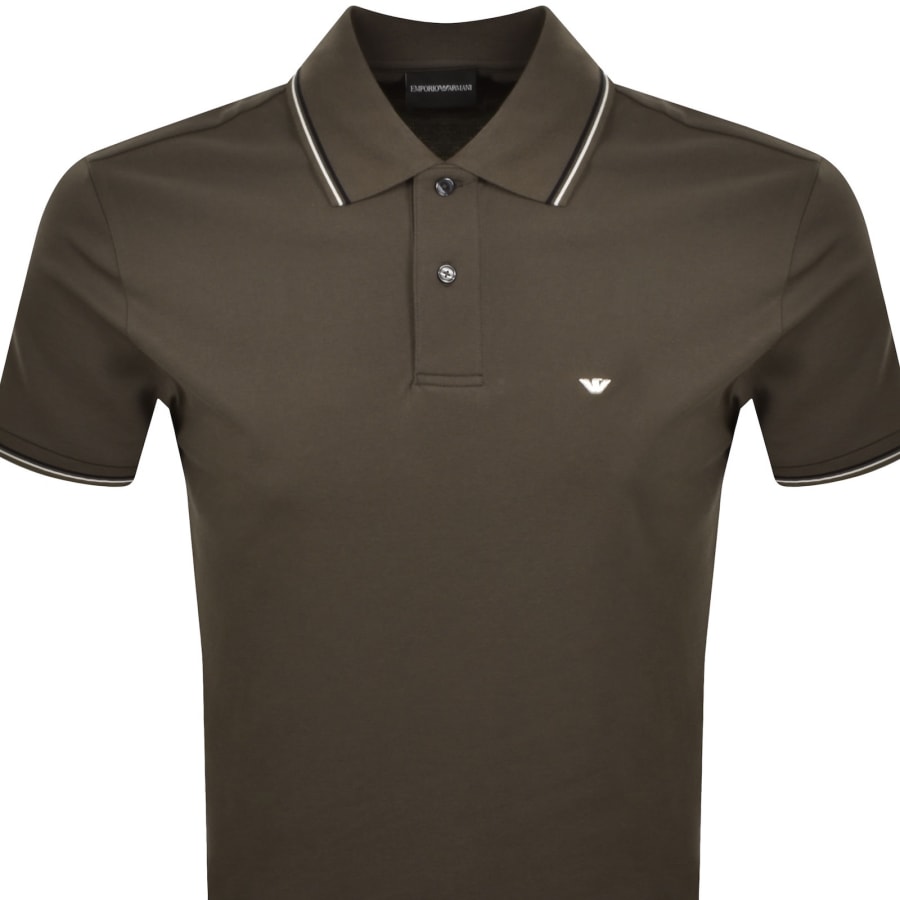 Image number 2 for Emporio Armani Short Sleeved Polo T Shirt Grey