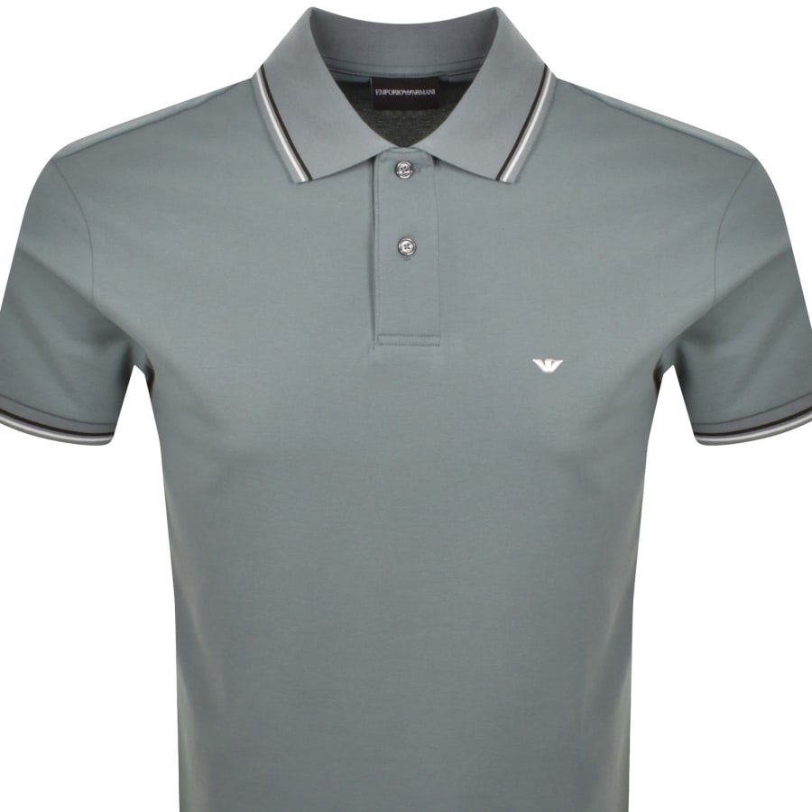 Image number 2 for Emporio Armani Short Sleeved Polo T Shirt Blue