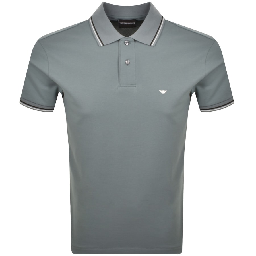 Image number 1 for Emporio Armani Short Sleeved Polo T Shirt Blue