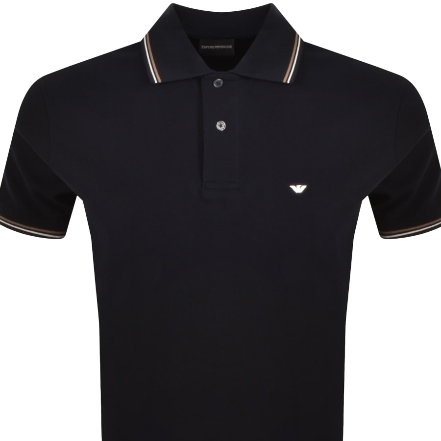 Image number 2 for Emporio Armani Short Sleeved Polo T Shirt Navy