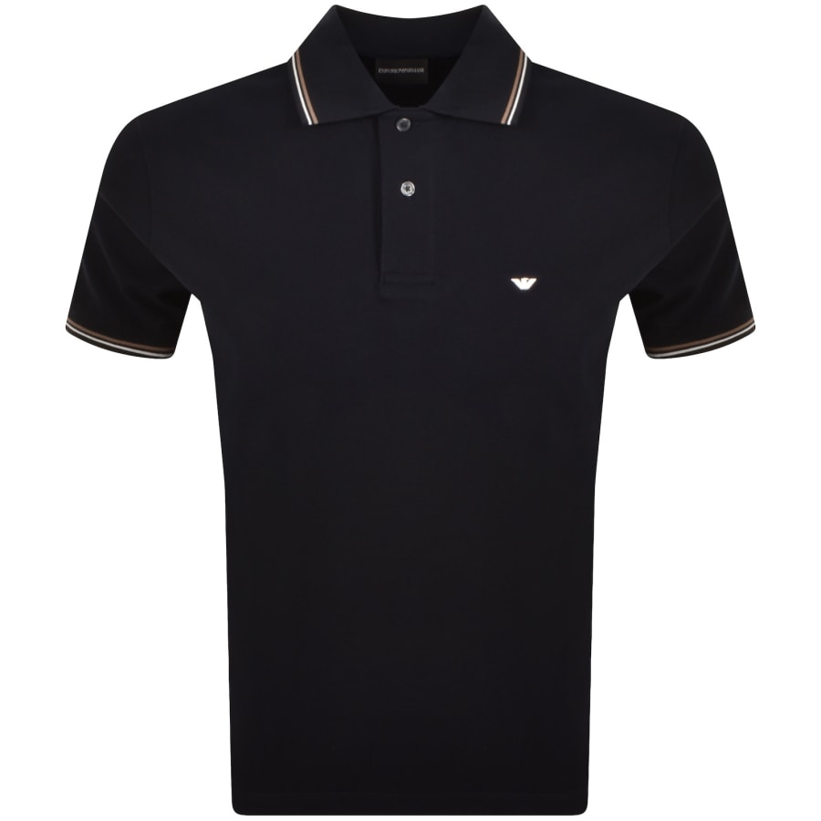 Image number 1 for Emporio Armani Short Sleeved Polo T Shirt Navy