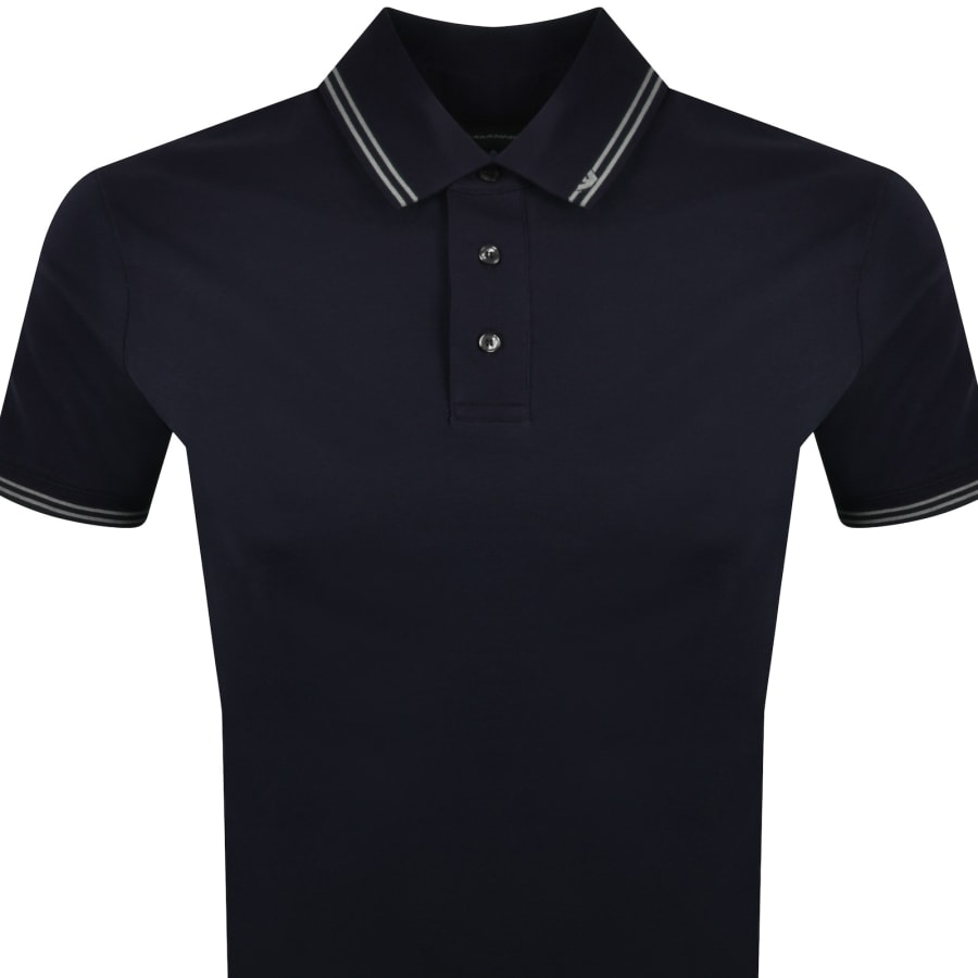 Image number 2 for Emporio Armani Short Sleeved Polo T Shirt Navy
