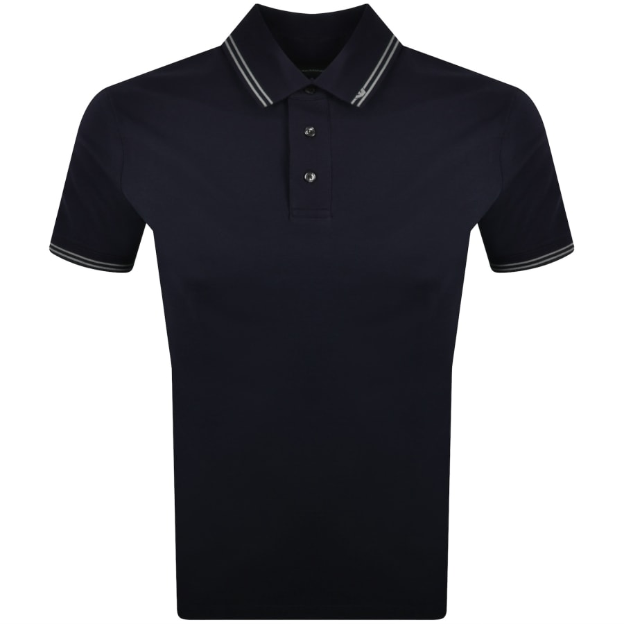 Image number 1 for Emporio Armani Short Sleeved Polo T Shirt Navy