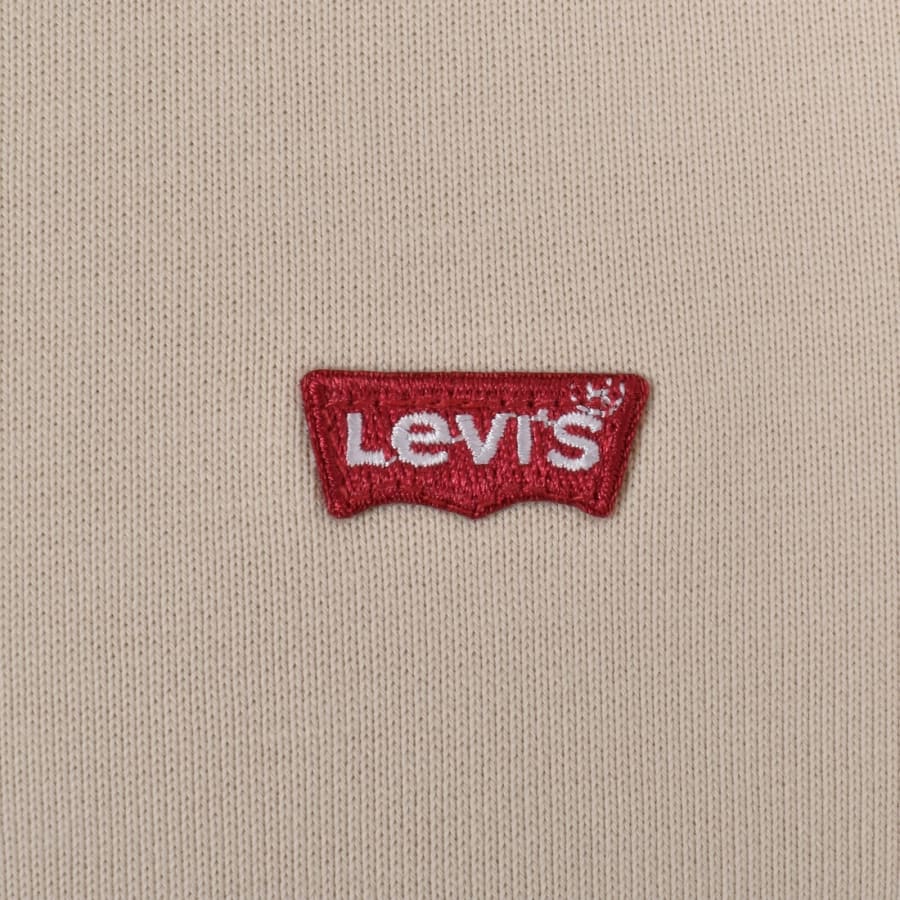 Image number 3 for Levis Original Quarter Zip Sweatshirt Beige