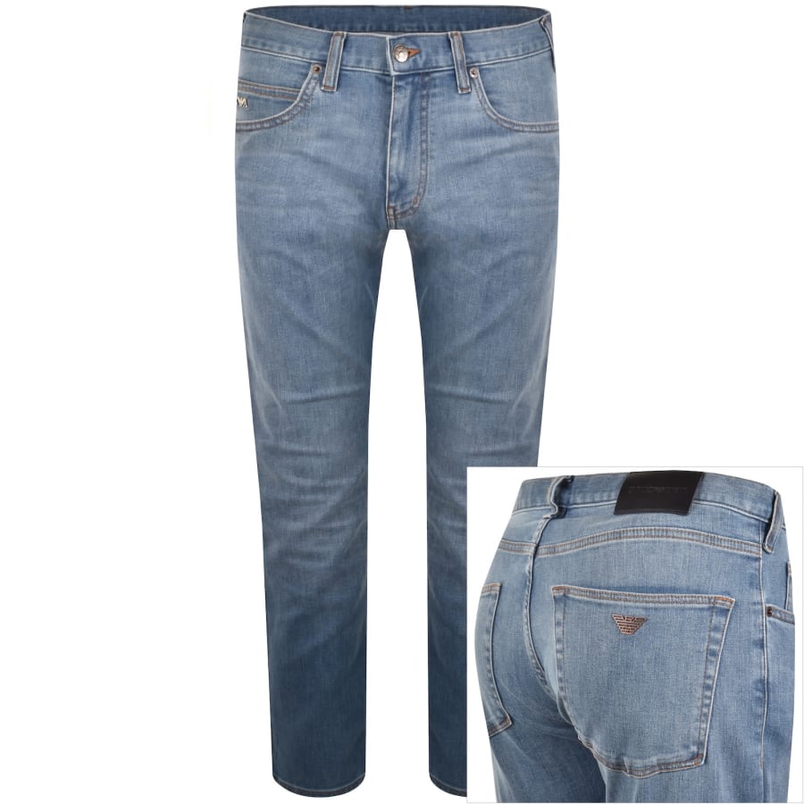 Image number 1 for Emporio Armani J45 Jeans Light Wash Blue
