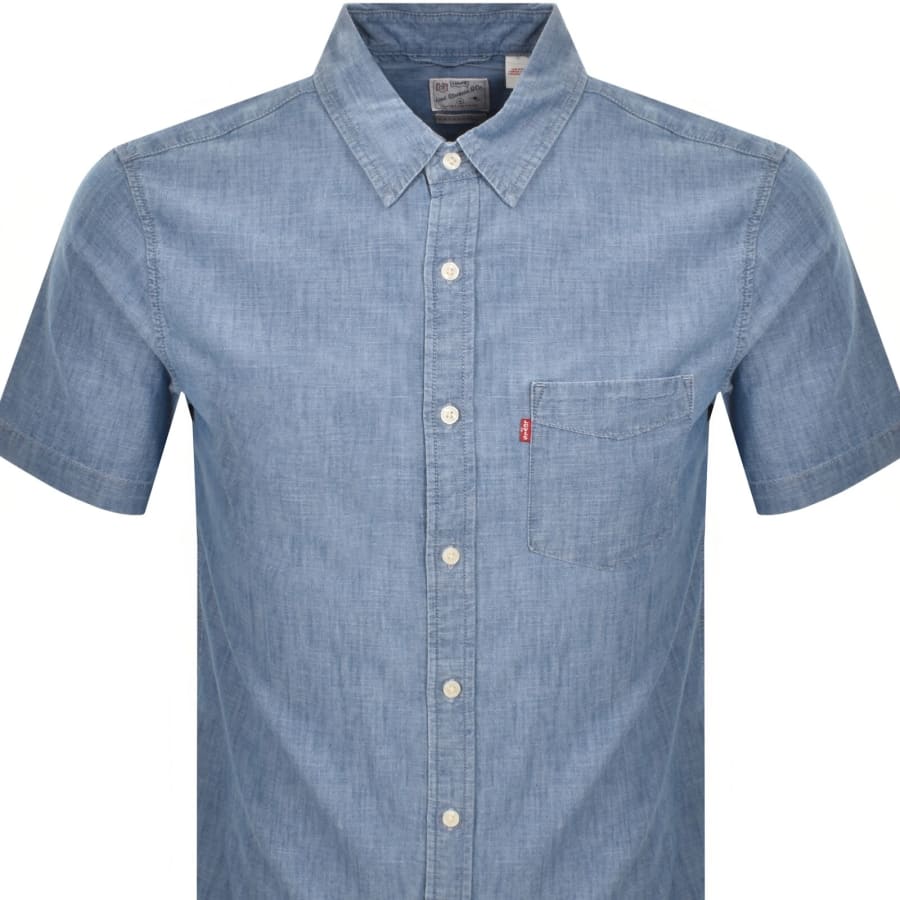Image number 2 for Levis Sunset Pocket Short Sleeved Shirt Blue