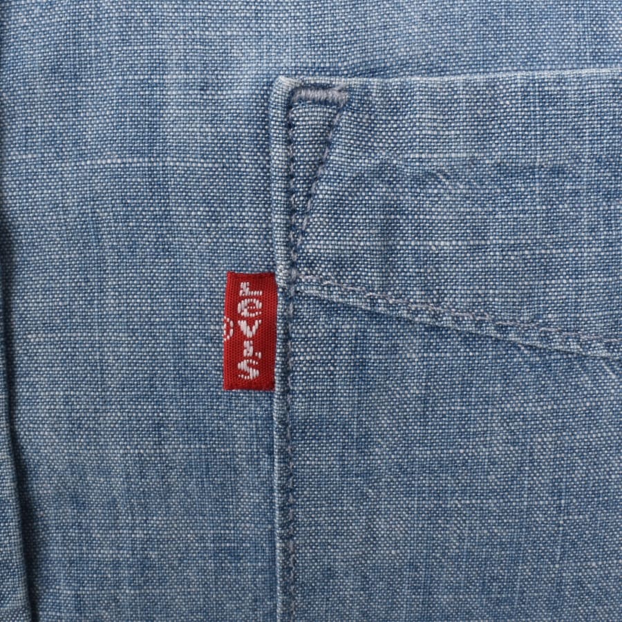Image number 3 for Levis Sunset Pocket Short Sleeved Shirt Blue