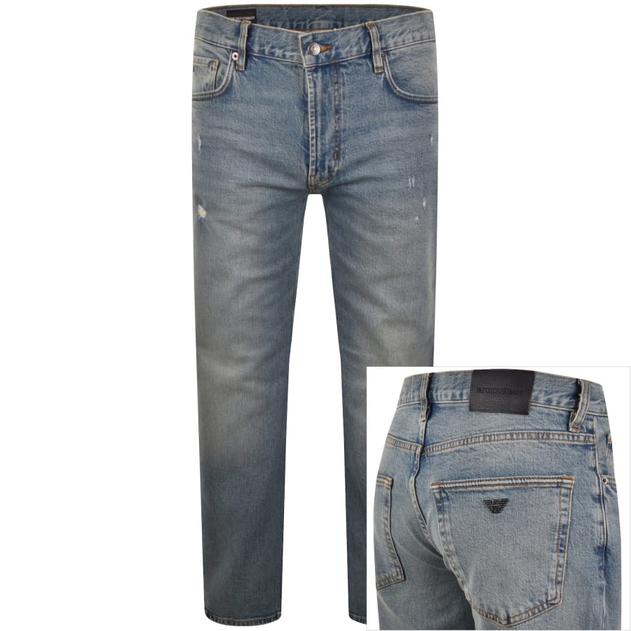 Image number 1 for Emporio Armani J76 Straight Fit Jeans Blue