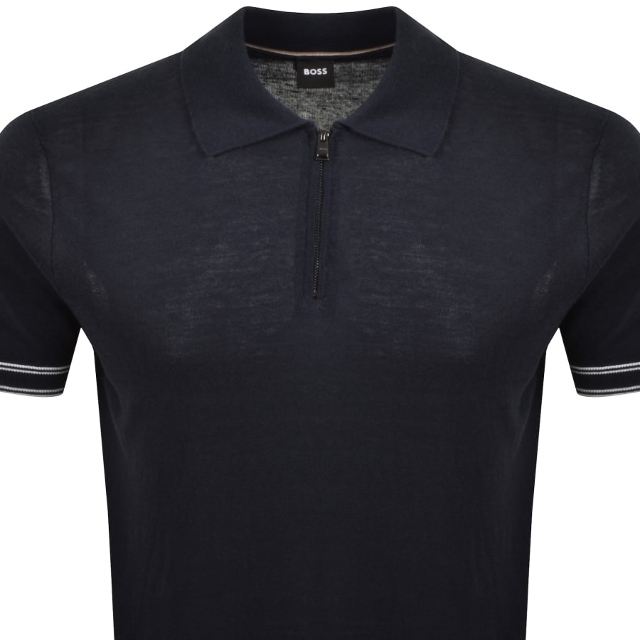 Image number 2 for BOSS Norbertino Knit Polo Dark Navy