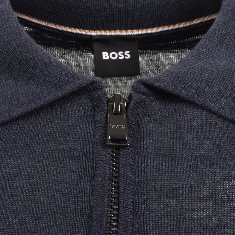 Image number 4 for BOSS Norbertino Knit Polo Dark Navy