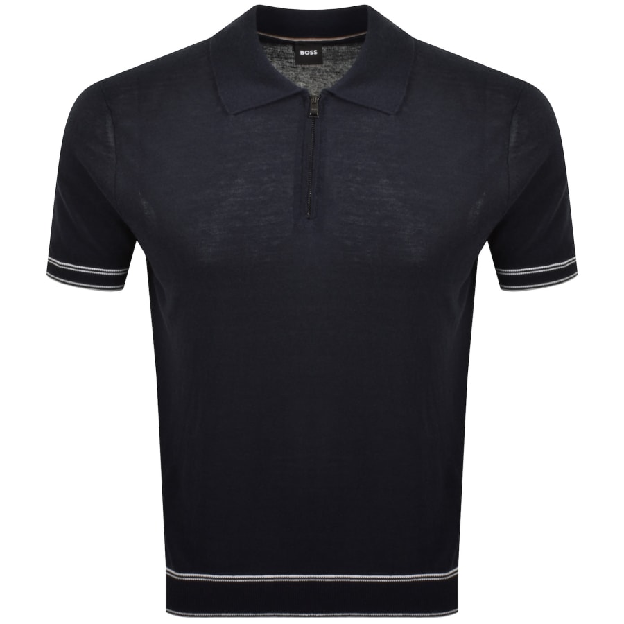 Image number 1 for BOSS Norbertino Knit Polo Dark Navy