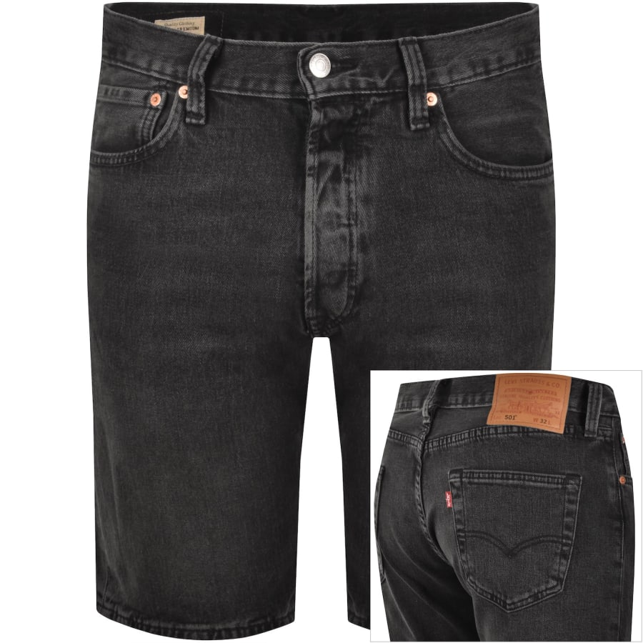 Image number 1 for Levis Original Fit 501 Denim Shorts Grey