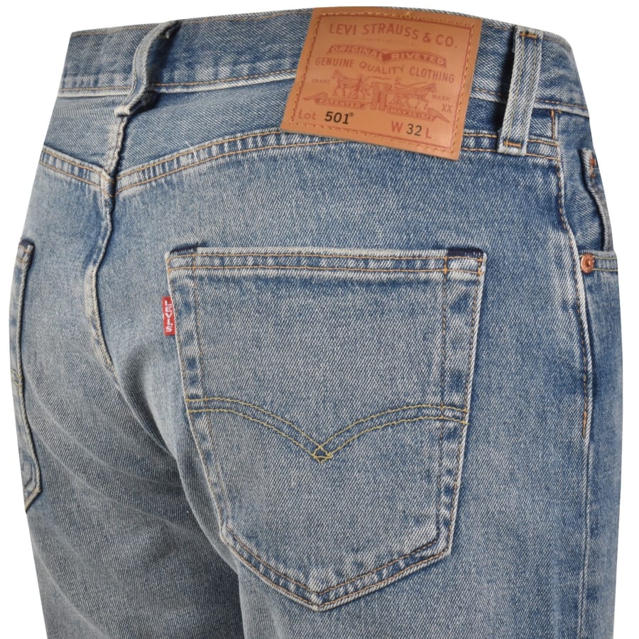 Image number 4 for Levis Original Fit 501 Denim Shorts Light Blue