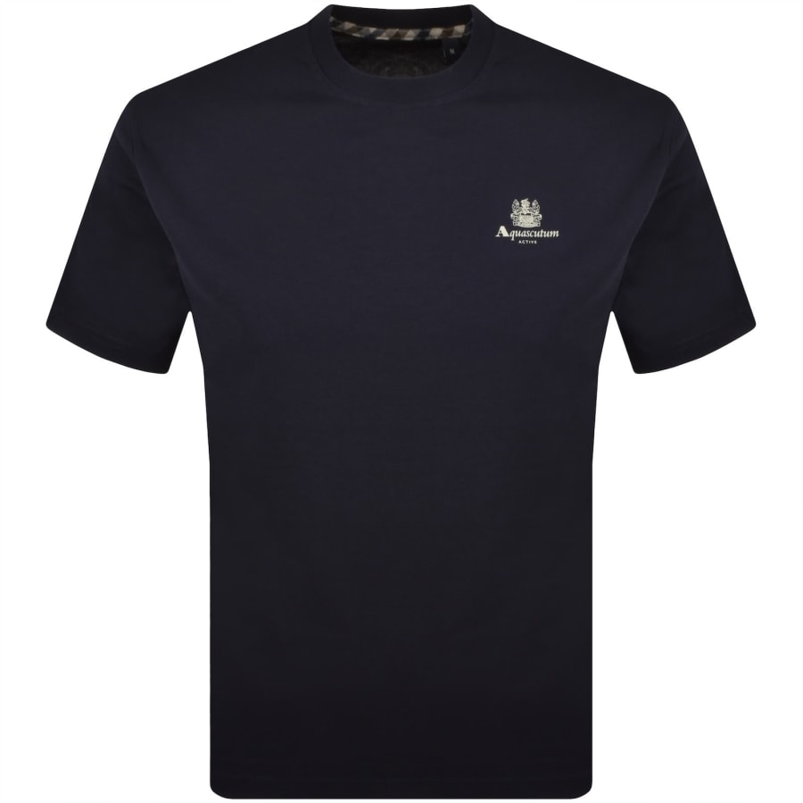 Image number 1 for Aquascutum Logo T Shirt Navy