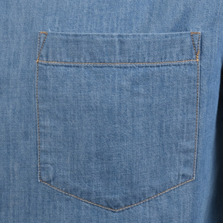 Image number 4 for Lacoste Relaxed Fit Denim Shirt Blue