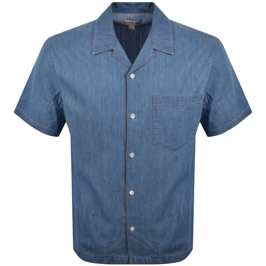 Image number 1 for Lacoste Relaxed Fit Denim Shirt Blue