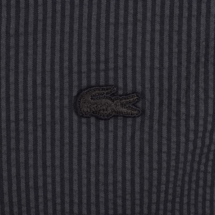 Image number 3 for Lacoste Relaxed Fit Seersucker Shirt Black