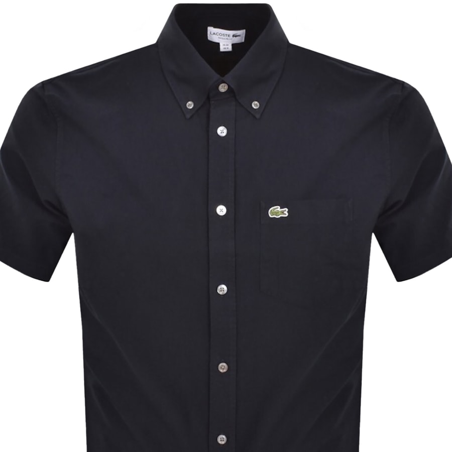 Image number 2 for Lacoste Check Short Sleeved Shirt Navy