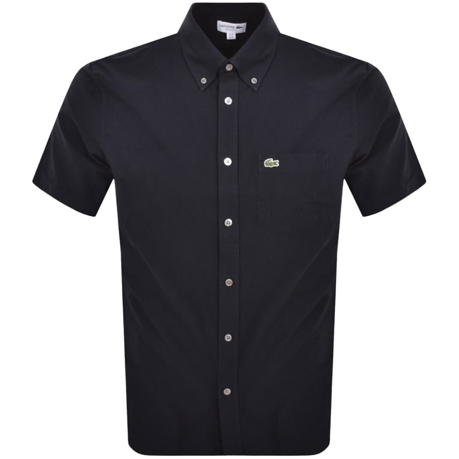 Image number 1 for Lacoste Check Short Sleeved Shirt Navy