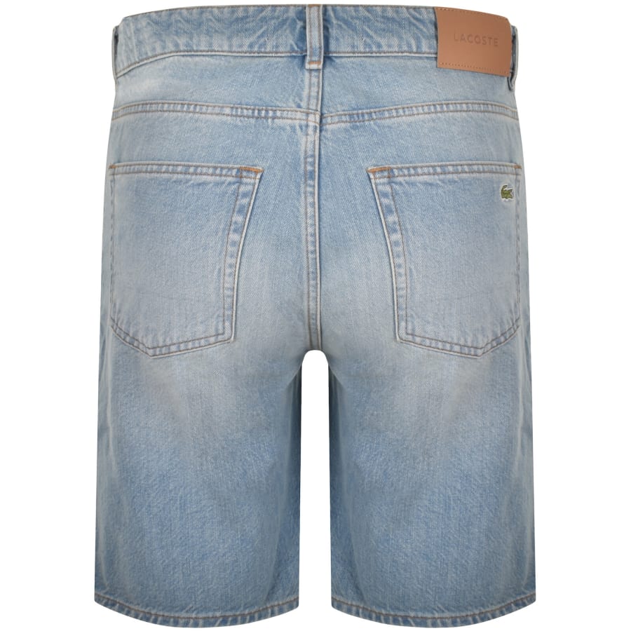 Image number 3 for Lacoste Straight Fit Denim Shorts Light Wash Blue