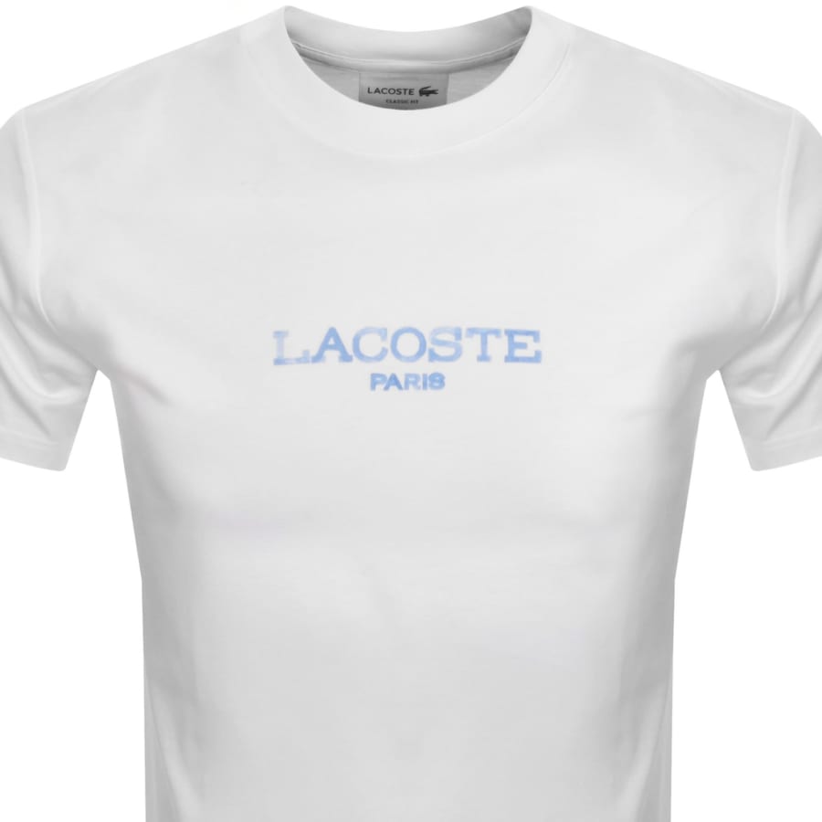 Image number 2 for Lacoste Printed Logo T Shirt White