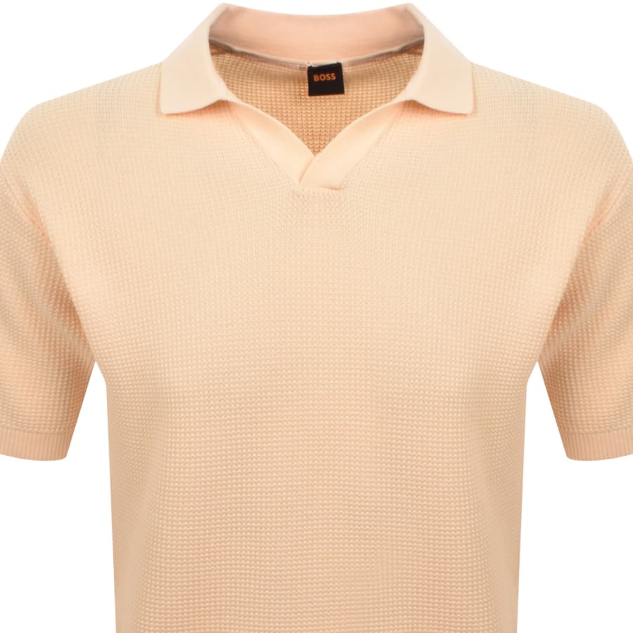 Image number 2 for BOSS Kocello Relaxed Knit Polo Light Orange