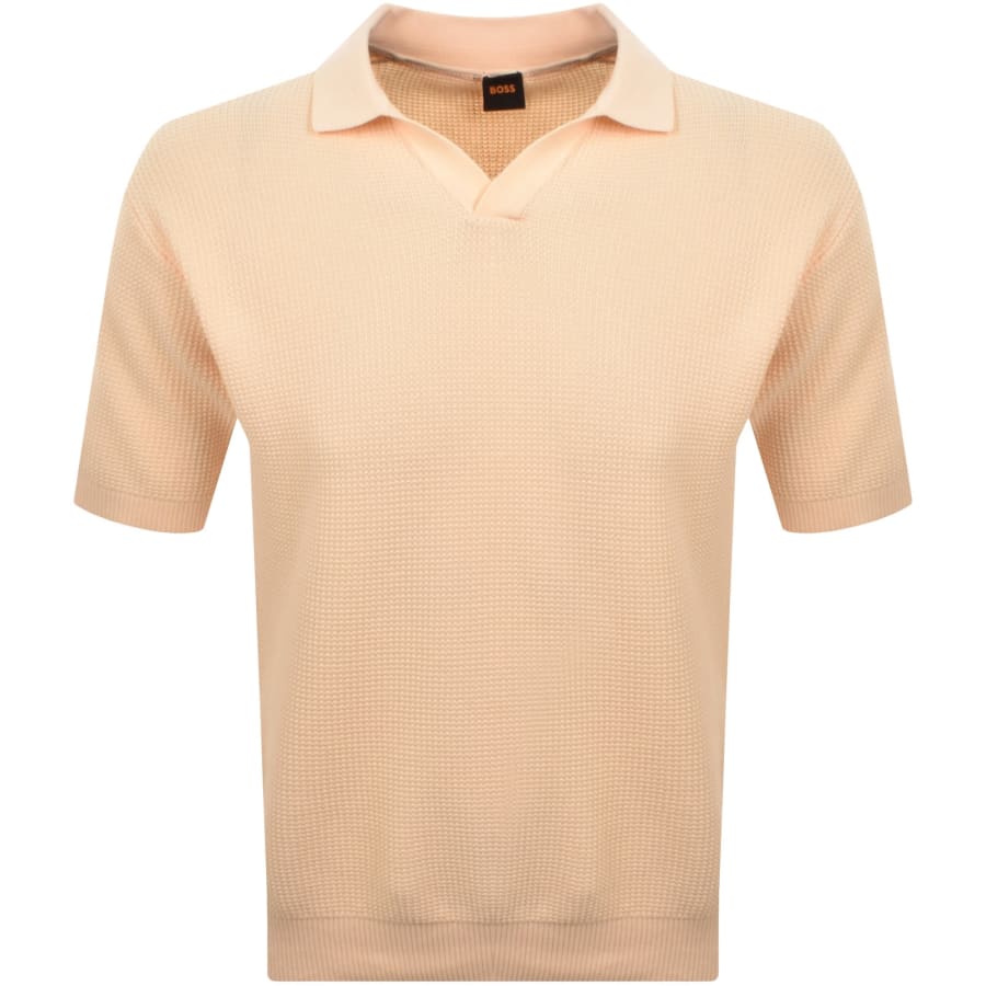 Image number 1 for BOSS Kocello Relaxed Knit Polo Light Orange