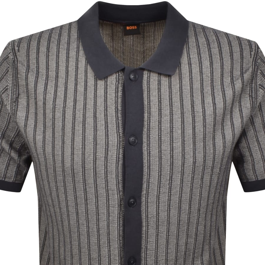 Image number 2 for BOSS Kodd Relaxed Knit Polo Shirt Dark Blue