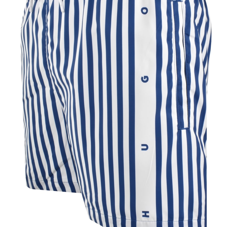 Image number 3 for HUGO Coasta Striped Swim Shorts Open Blue