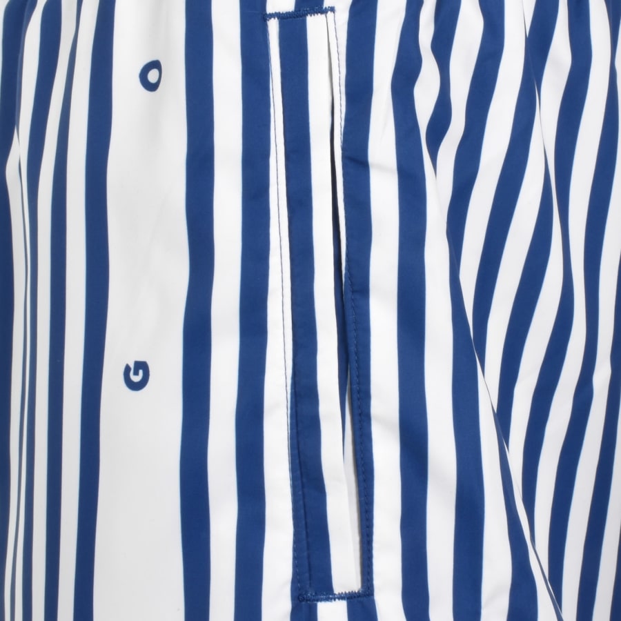 Image number 4 for HUGO Coasta Striped Swim Shorts Open Blue