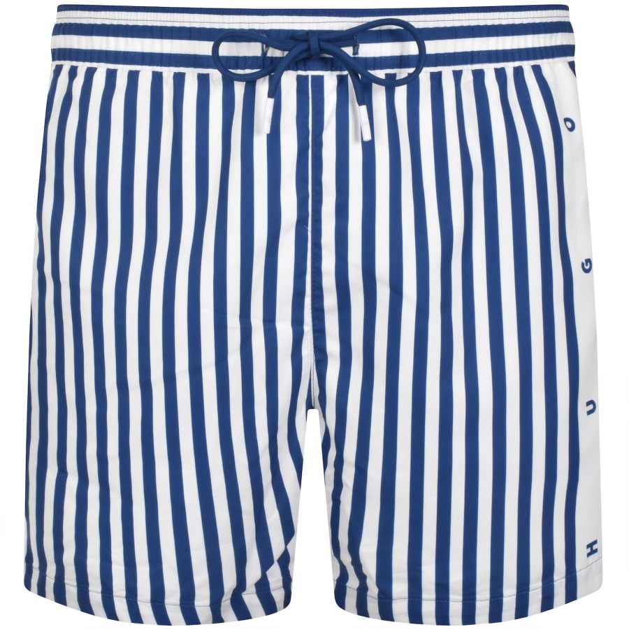 Image number 1 for HUGO Coasta Striped Swim Shorts Open Blue
