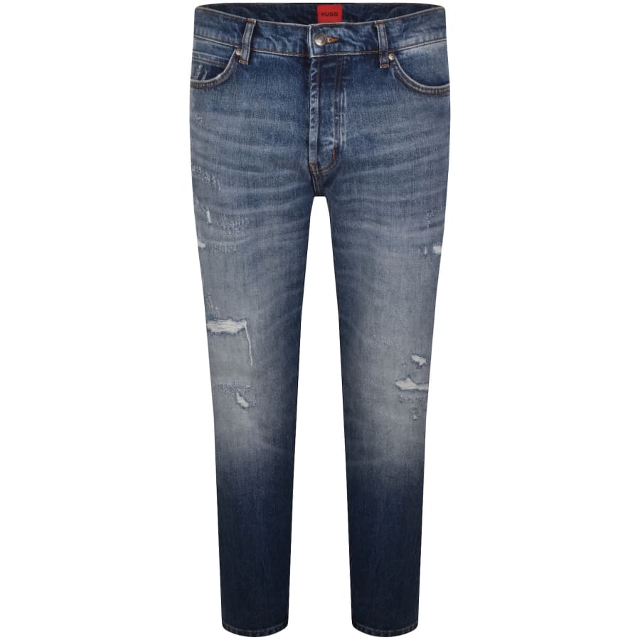 Image number 2 for HUGO 634 Tapered Fit Jeans Mid Wash Blue