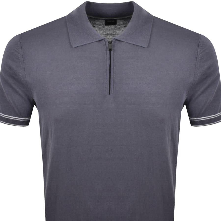 Image number 2 for BOSS Norbertino Knit Polo Open Blue