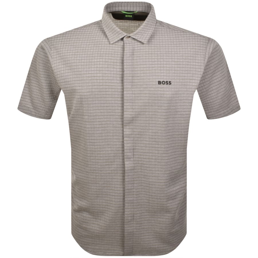 Image number 1 for BOSS Short Sleeved Dymova Shirt Brown