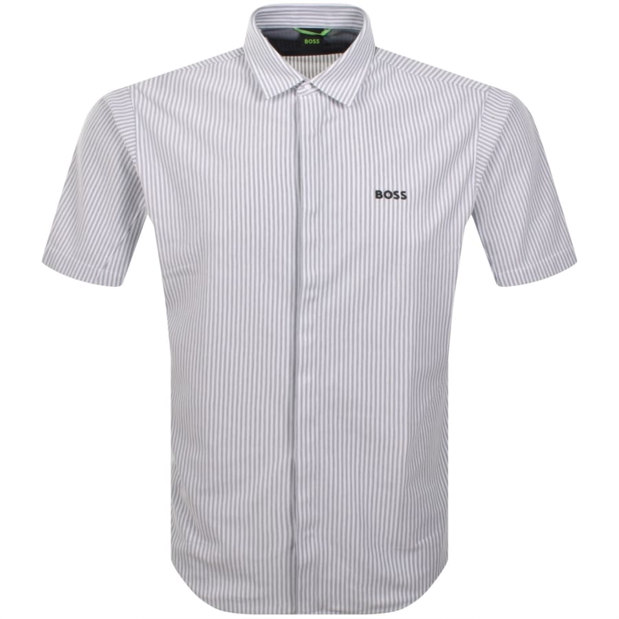 Image number 1 for BOSS Short Sleeved Dymova Shirt Grey