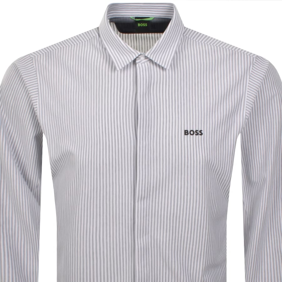Image number 2 for BOSS Long Sleeved Dymova Shirt Grey