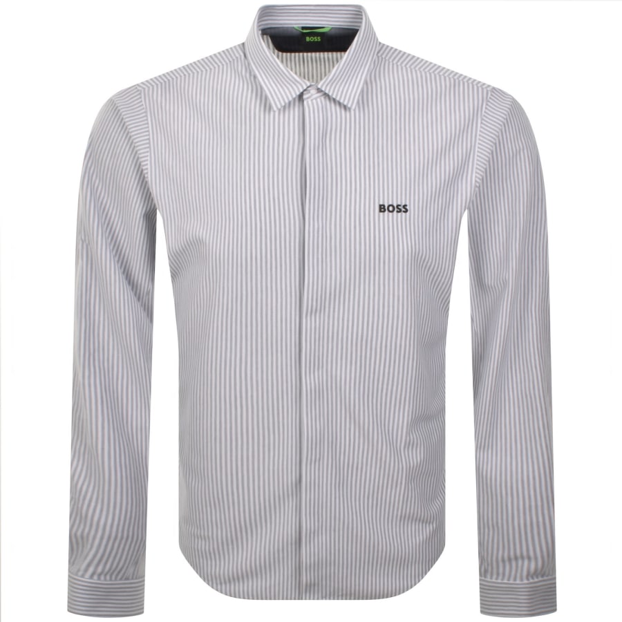 Image number 1 for BOSS Long Sleeved Dymova Shirt Grey