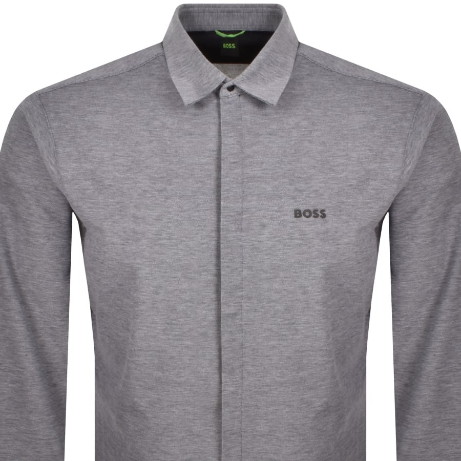 Image number 2 for BOSS Long Sleeved Dymova Shirt Dark Blue