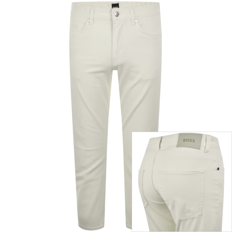 Image number 1 for BOSS H Delaware Slim Fit Trousers Off White