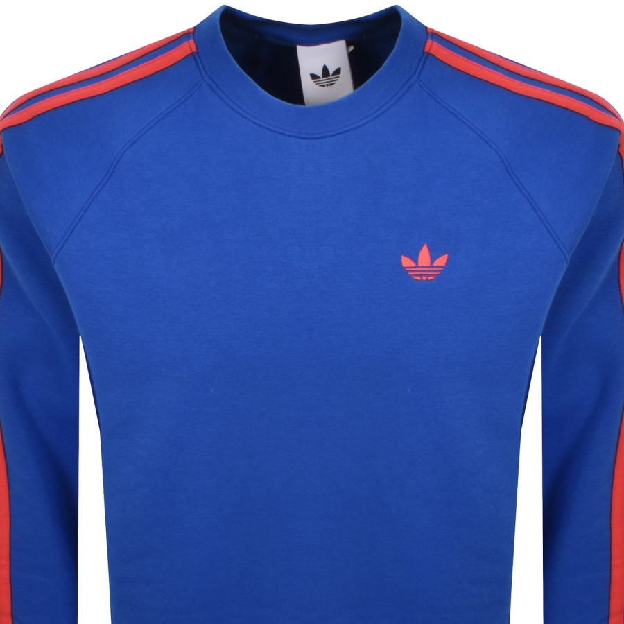 Image number 2 for adidas Originals Three Stripe Sweatshirt Blue