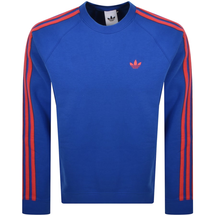 Image number 1 for adidas Originals Three Stripe Sweatshirt Blue