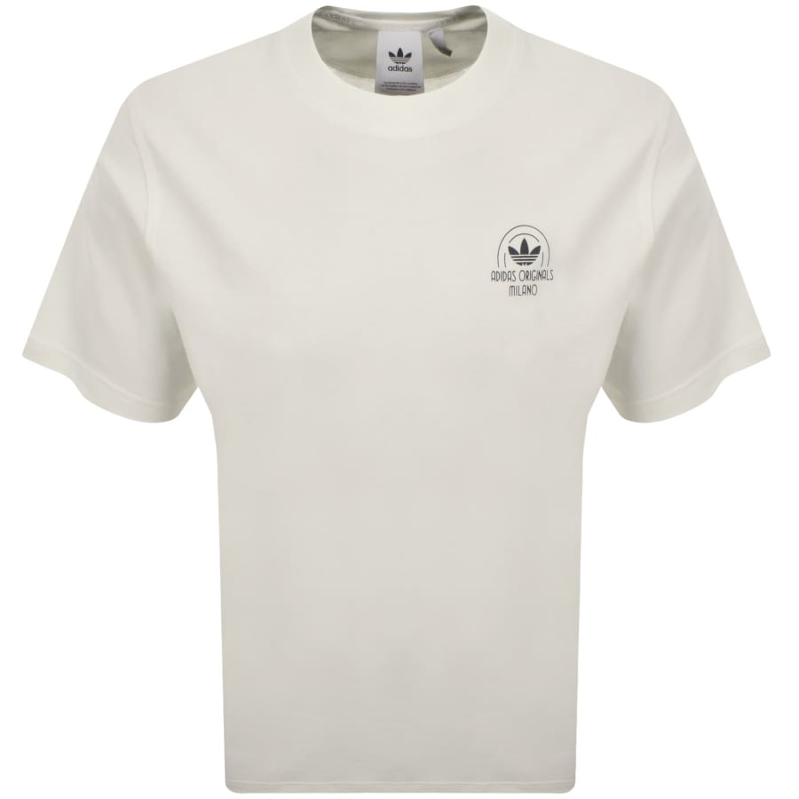 Image number 2 for adidas Originals Milan Shop T Shirt Off White