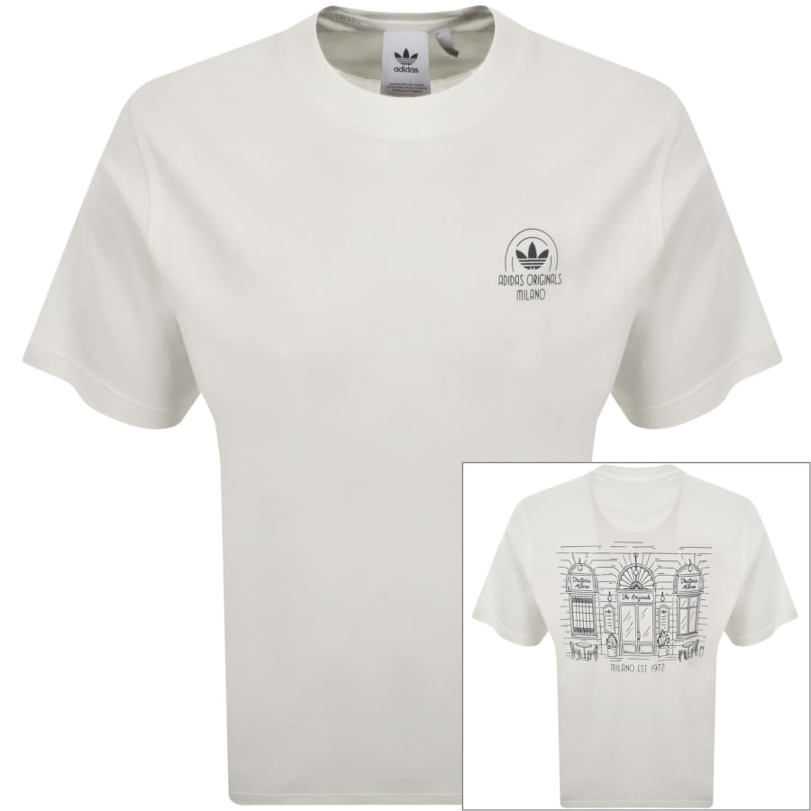 Image number 1 for adidas Originals Milan Shop T Shirt Off White
