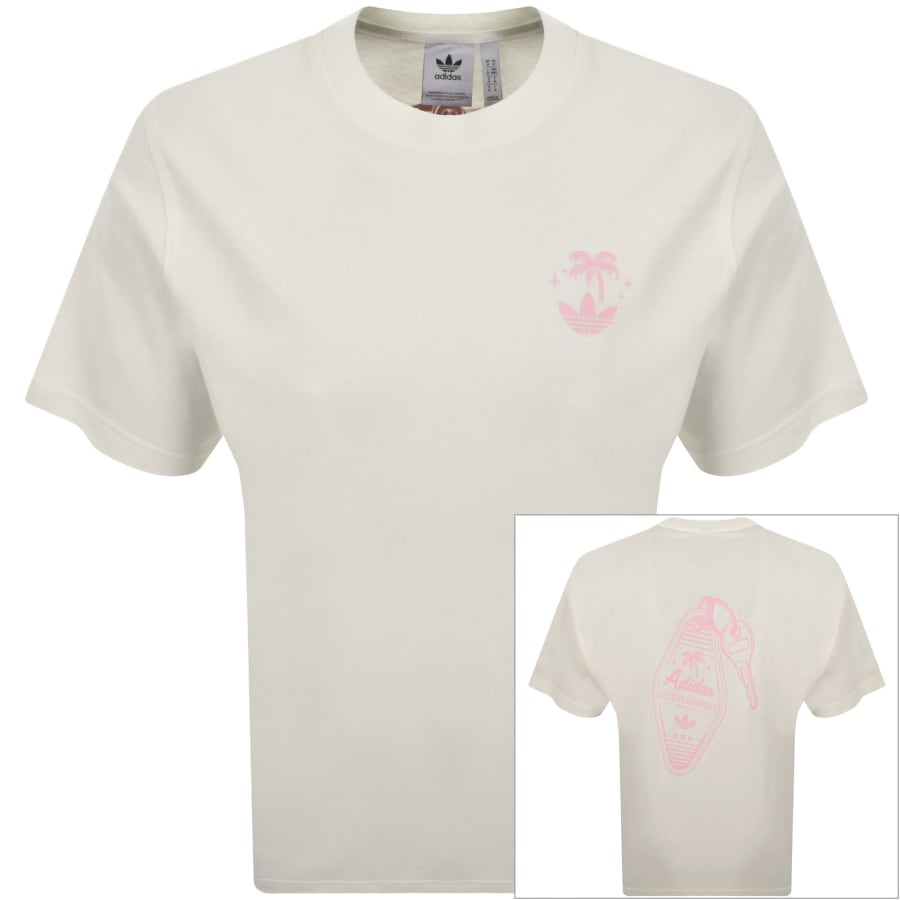Image number 1 for adidas Originals Retro Keychain T Shirt Off White
